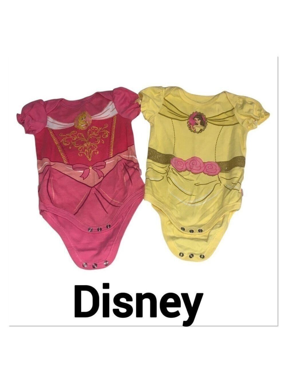 DISNEY Princess Bodysuits Aurora & Bells size 18 months
